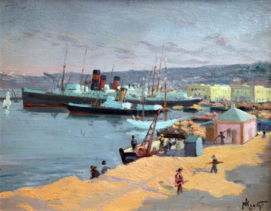 Paul Nicolai (1876-1948) Port Alger, 12.5 x 16in.